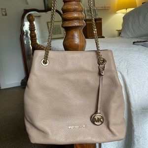 Michael Kors Leather Purse, Gold Chain Straps